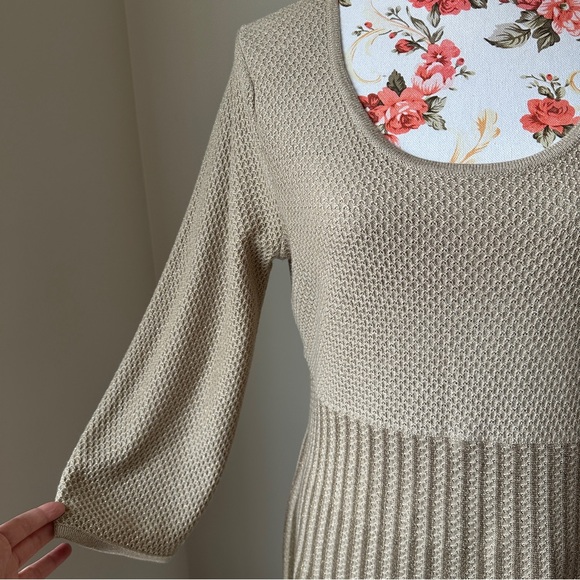 Calvin Klein Gold Metallic Sweater Dress - Picture 10 of 17